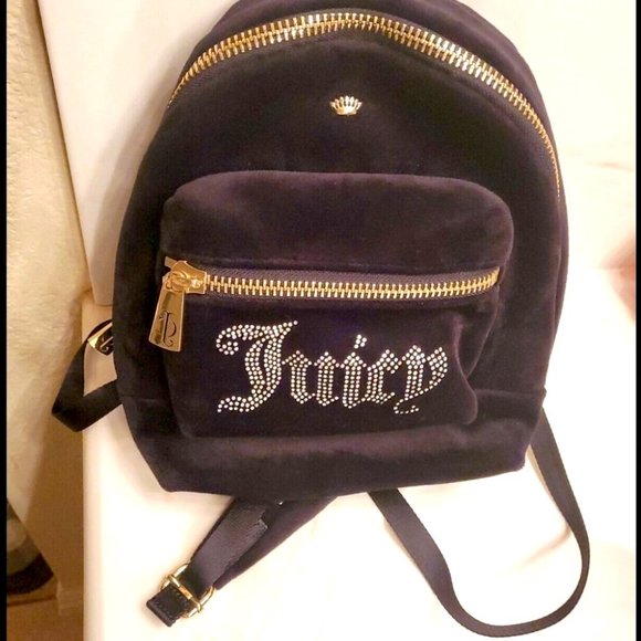Juicy Couture Girls Faux Fur Backpack Bag Black‎ Texture Furry Fuzzy main image 5